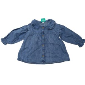 CAMISA DE JEAN CUELLO REDONDO H&M T9/12M
