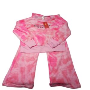 PIYAMA DOS PIEZAS PELUDITO ROSA FLUO NUEVO T7/8
