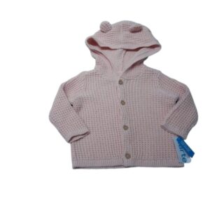SACO CON CAPUCHA HILO ROSADO TEJIDO CARTERS T3M NUEVO