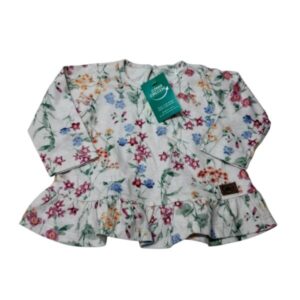 REMERA M/L GRIS FLORES MIMO TM/6M