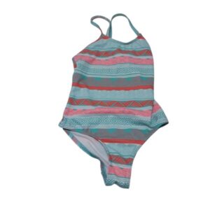 MALLA VERDE AGUA ROSA PUNTITOS RAYAS ETIQUET CORT T6/8APROX