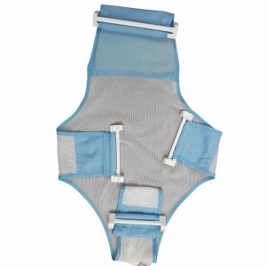 SOPORTE PARA BAÑAR BEBE BCO Y CELESTE CON ENGANCHES