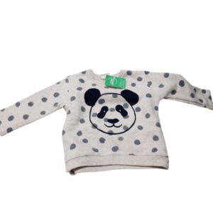 BUZO ALG BEIGE LUNARES GRISES CARA OSO ZARA T6/9M