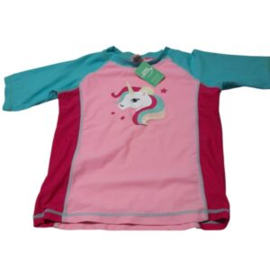 REMERA LICRA ROSA CELESTE UNICORNIO SACKS T10