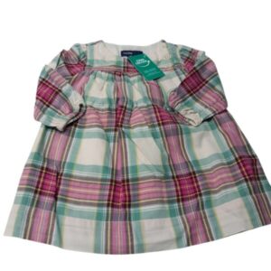 VESTIDO CUADROS BEIGE ROSA GAP T3/6M