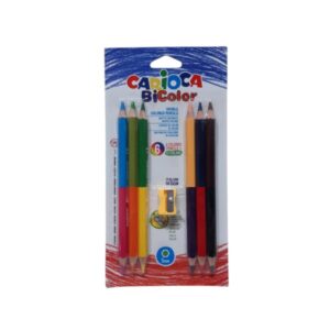 LAPICES CARIOCA BICOLOR CON SACAPUNTA POR 6