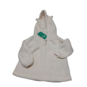 BUZO PELUDITO BCO CAPUCHA OREJITAS 2 BOTONES INDIAN T3M