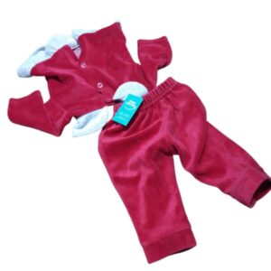 CONJUNTO DE PLUSH BORDO GRIS MOÑO T3M PIBES