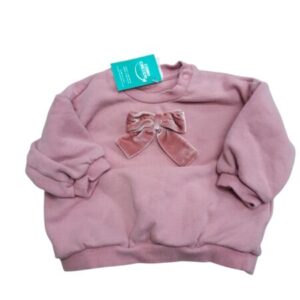 BUZO ALG ROSA MOÑA TERCIOPELO H&M T4/6M