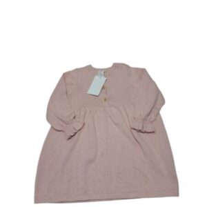 VESTIDO HILO ROSADO BOTONCITOS H&M T9/12M NUEVO