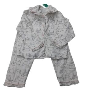 PIYAMA CAMISA PANTALON FRANELLA BLANCO PERROS SILUETAS SACKS T4 GT MCH