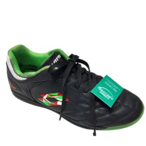 CHAMPIONES FUTBOL 5 NEGRO LOTTO CON VERDE ROJO RASP T37 23CM MCH
