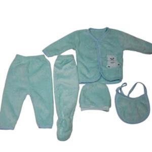 CONJUNTO 5P PANT PELELE BATITA PELUDITA VERDE AGUA TRN