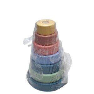 JUEGO DE AROS MADERA COLORES PASTELES CHIQUITO
