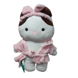 PELUCHE ESTILO HELLO KITTY EN BATA CON VINCHA