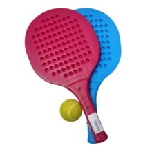 PALETAS FUCSIA Y AZUL CON PELOTA TENNIS