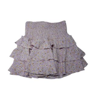 POLLERA ROSADA VOLADOS ELASTICO FLORCITAS ZARA T9