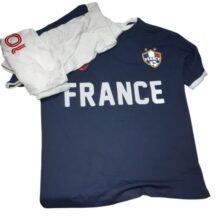 PIYAMA REMERA SHORT ALG AZUL BLANCO FRANCE 14/16
