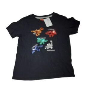 REMERA NEGRA DINOSAURIOS LENTEJUELAS PAPPOLINO T3/4