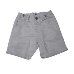 SHORT TIPO LINO GRIS BOTONES MARRON H&M T6/9M sin tiradores