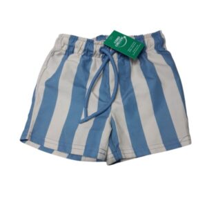 SHORT DE BAÑO FRANJAS CELESTE BCO TEDDY BOOM T6/9M