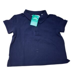 REMERA PIQUE AZUL CUELLO ZARA T6/9M