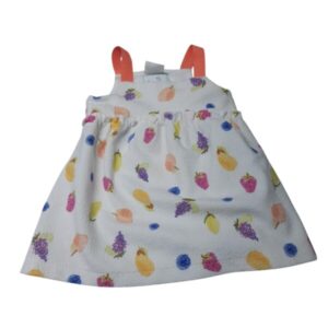VESTIDO ALG BLANCO FRUTAS ZARA T6/9M