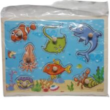 JUEGO DE MADERA ANIMALES MARINOS ENCASTRES