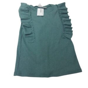 REMERA VERDE BRILLO VOLADOS ZARA T3/4