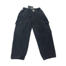 JEAN NEGRO BAGGY ELASTICO PIOLAS BLANCAS CARGO ZARA T5