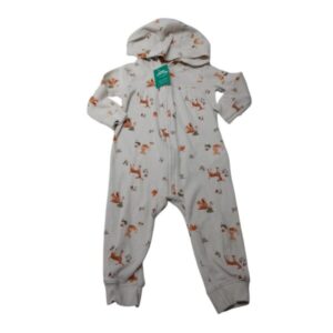 PIYAMA ALG BEIGE CIERRE CAPUCHA HOJAS ARDILLAS CARTERS T12M