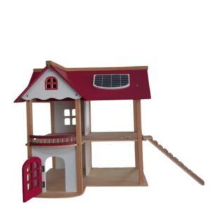 CASITA DE MUÑECAS DE MADERA 55LARGOX52 ALTOX47CON LA ESCALERA