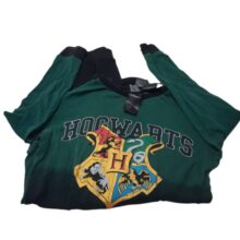 PIYAMA PANT REMERA NEGRO VERDE HOGWARTS T10/12 H&M DET ESTAMP
