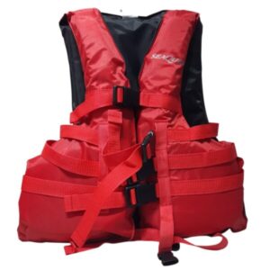 CHALECO SALVAVIDAS ROJO Y NEGRO SEA QUEST HASTA 40KILOS