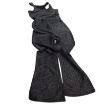 CONJ TOP Y PANTALON NEGRO PLATEADO BRILLOS PAPPOLINO T8