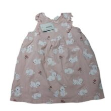 VESTIDO ALG ROSA CONEJOS BCOS H&M T9/12M