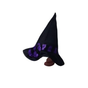 DISFRAZ SOMBRERO DE BRUJA TELA NEGRO CON FRANJA VIOLETA T4