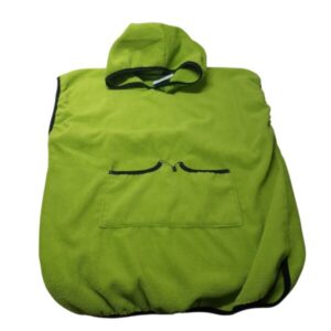 BATA PONCHO VERDE RIBETE NEGRO CAPUCHA T12/14AP SIN MARCA