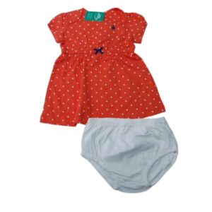 VESTIDO ALG NARANJA CON BOMBACHA CARTERS T9M