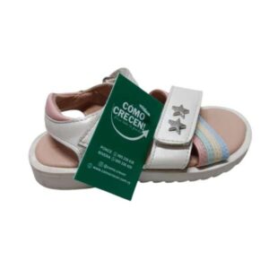 SANDALIAS BLANCAS TIRAS DE COLORES ESTRELLAS T23