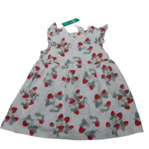 VESTIDO ALG BCO FRUTILLAS H&M T6/9M