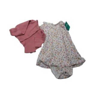 VESTIDO BODY CON SAQUITO BCO FLORES ROSA  CARTERS T6M