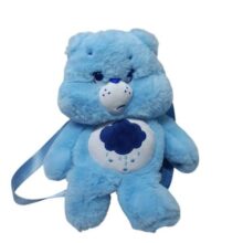 MOCHILA OSITO CARIÑOSO CELESTE PELUDITO