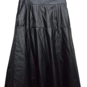 POLLERA CUERINA NEGRA ACAMPANADA MEJIA TM