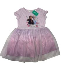 VESTIDO ALG ROSADO CON TUL FROZEN ELSA Y ANA T3/4