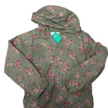 CAMPERA TELA VERDE FLORES ROSADAS GYMBOREE T7/8