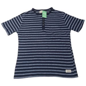 REMERA ALG RAYAS AZUL CELESTE BOTONES ZARA BOYS T8