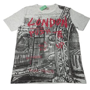 REMERA ALG GRIS LONDON ROJO NEGRO ZARA BOYS T11/12