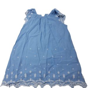 VESTIDO CELESTE FLORES HILO BCO OUREBABY T2