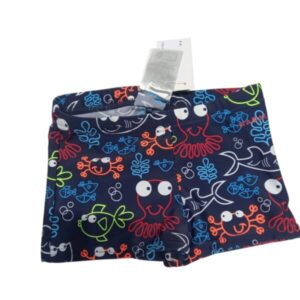 SHORT LICRA AZUL SILUETAS FLUO PECES BB T9M APROX